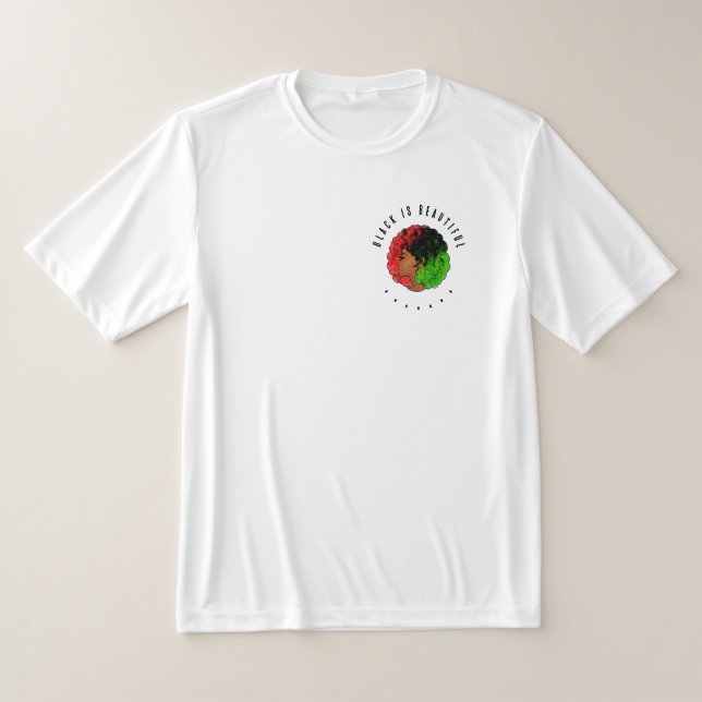 T-shirt Pan Africaine noire femme rouge vert orgueil afro (Poser)