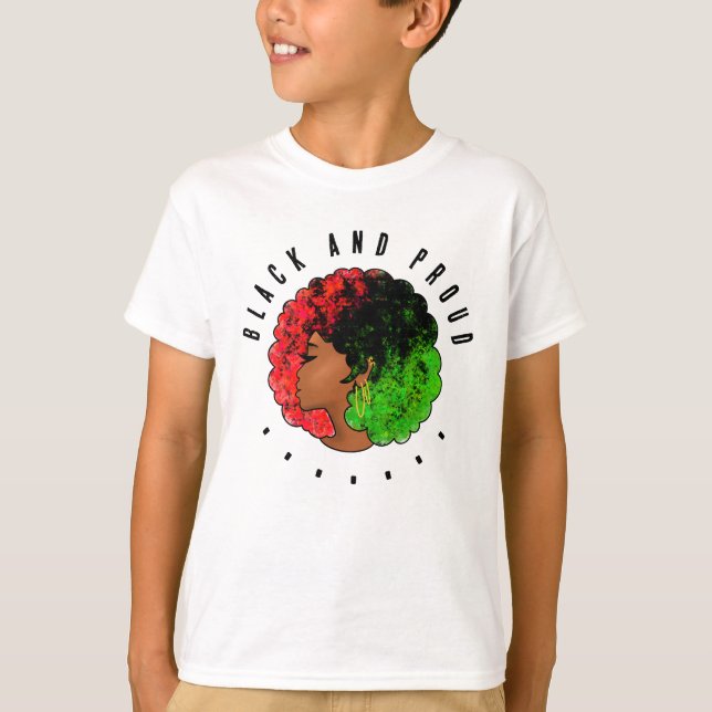 T-shirt Pan Africaine noire femme rouge vert orgueil afro (Devant)