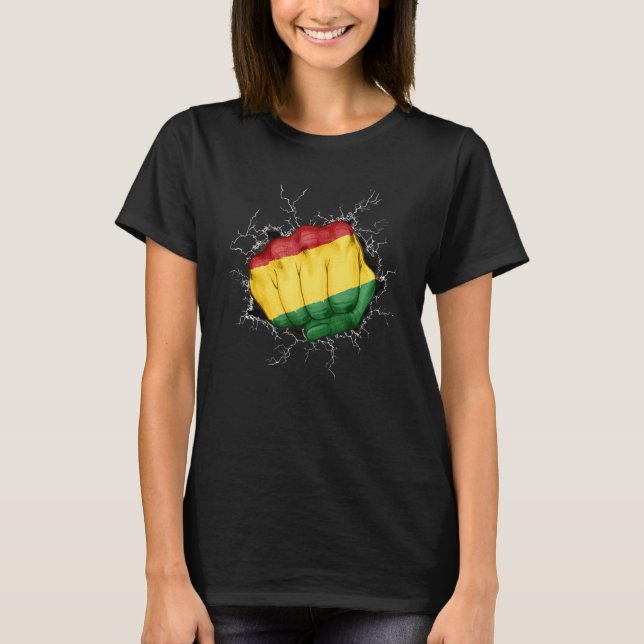T-shirt Pan African Fist UNIA Flag African Freedom Black L (Devant)