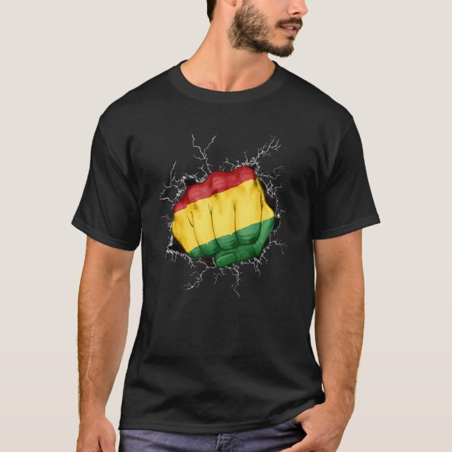 T-shirt Pan African Fist UNIA Flag African Freedom Black L (Devant)