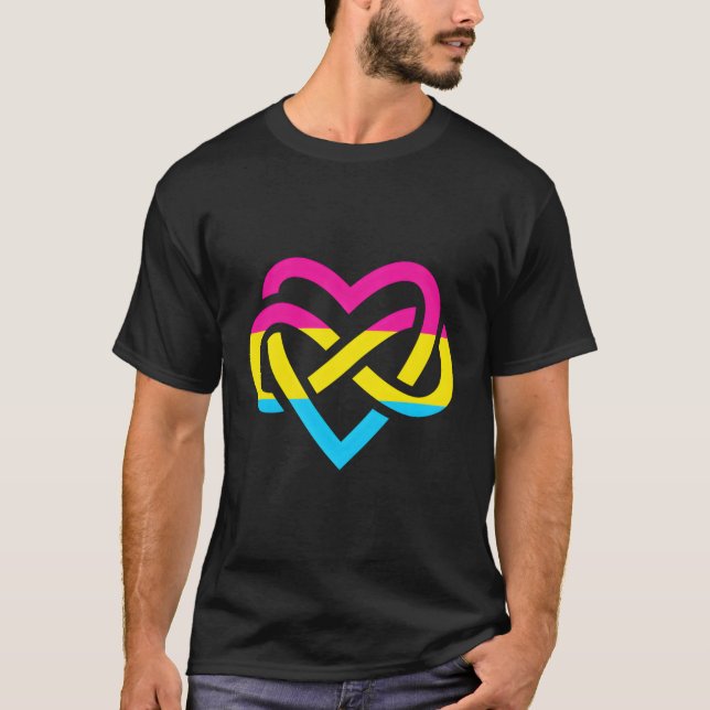 T-shirt Pan Poly Fière Polyamory Fierté Infinité Symbole P (Devant)