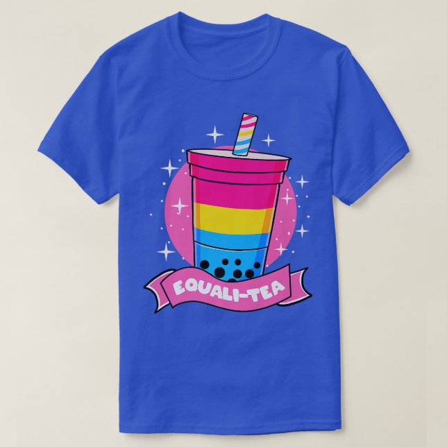 T-shirt Pan Pride Bubble Tea Pansexual 1463 (Design devant)
