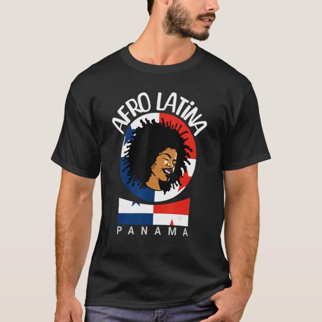 T-shirt Panama Afro Latina - Drapeau Panaméen, Noir Et Af (Devant)