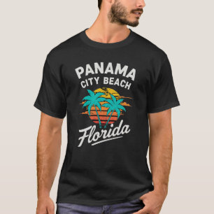 T-shirt Panama City Beach FL Retro Sunset Graphisme