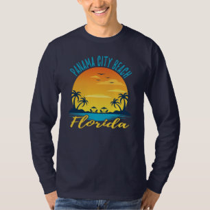 T-shirt Panama City Beach Floride Sunset Vacances Rétro