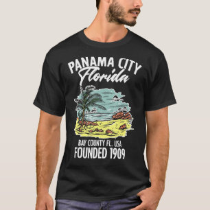 T-shirt Panama City Florida Bay Comté Fl Usa Fondée 1909