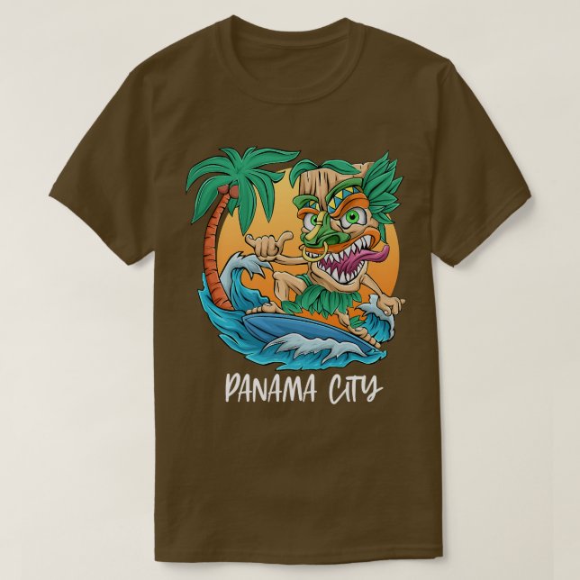 T-shirt Panama City Florida Palm Tree Surfing Beach Vacati (Design devant)