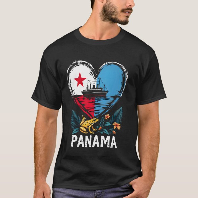 T-shirt Panama Drapeau Grenouille cardiaque (Devant)