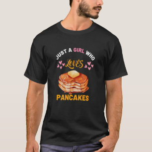 T-shirt Pancake pour fille juste qui aime les crêpes