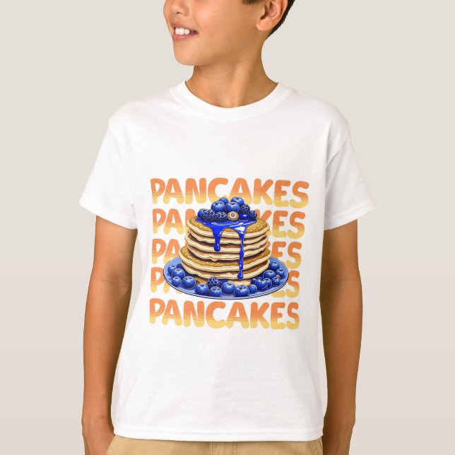 T-shirt Pancakes aux bleuets, Yummy Foodie (Devant)