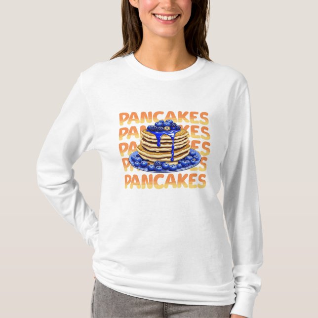 T-shirt Pancakes aux bleuets, Yummy Foodie (Devant)