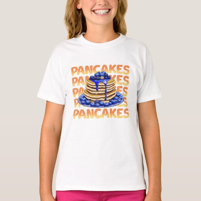 T-shirt Pancakes aux bleuets, Yummy Foodie (Devant)