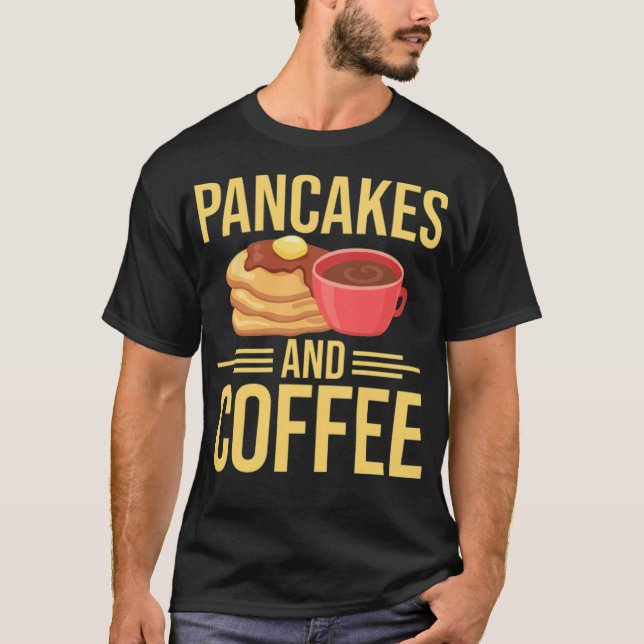 T-shirt Pancakes Et Café ouvrier café et chat (Devant)