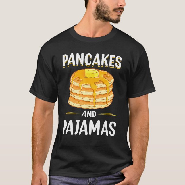 T-shirt Pancakes Et Pyjamas Drôle Petit Déjeuner (Devant)