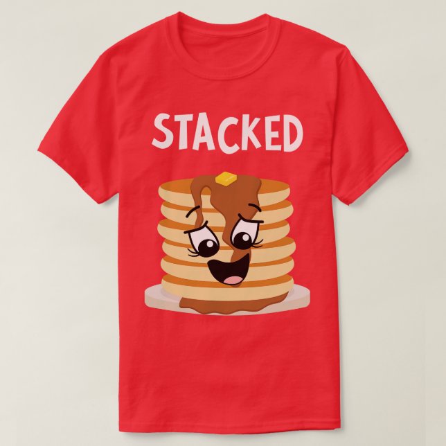 T-shirt Pancakes mignons empilés (Design devant)