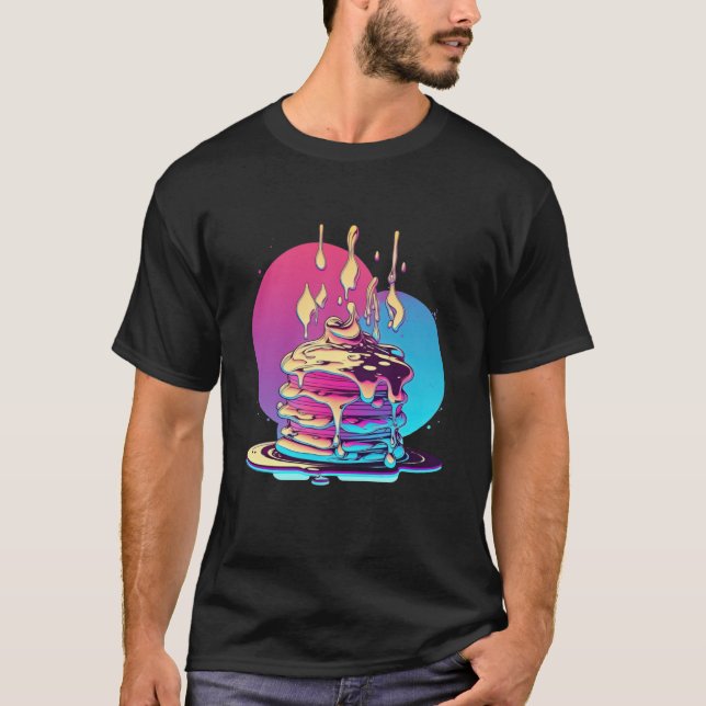 T-shirt Pancakes Synthwave 80s Rétrowave esthétique (Devant)