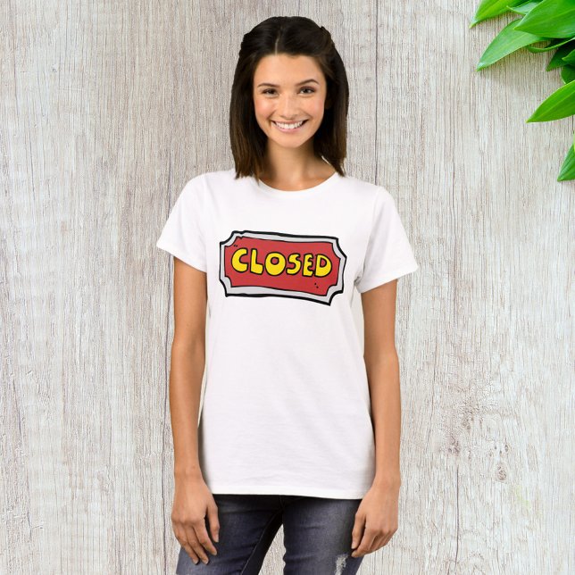 T-shirt Pancarte Fermée Jaune Et Rouge (Créateur téléchargé)