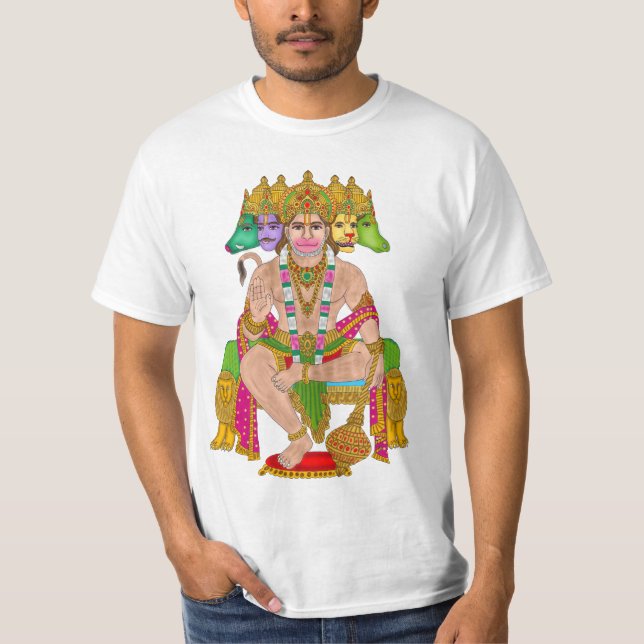 T-shirt Panchmukhi Hanuman | Puissant Hindou Lord  (Devant)