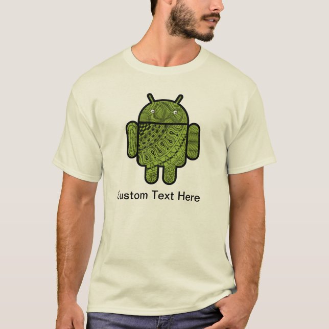 T-shirt Pancho Doodle Character pour le robot Android™ (Devant)