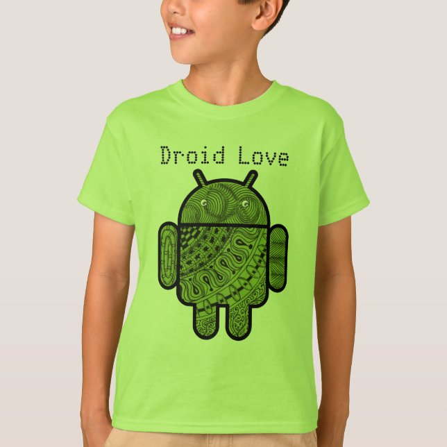 T-shirt Pancho Doodle Character pour robot Android™ (Devant)