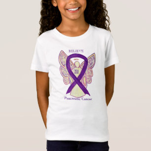 T-Shirt Pancréatique Cancer Sensibilisation Ruban Angel Ch