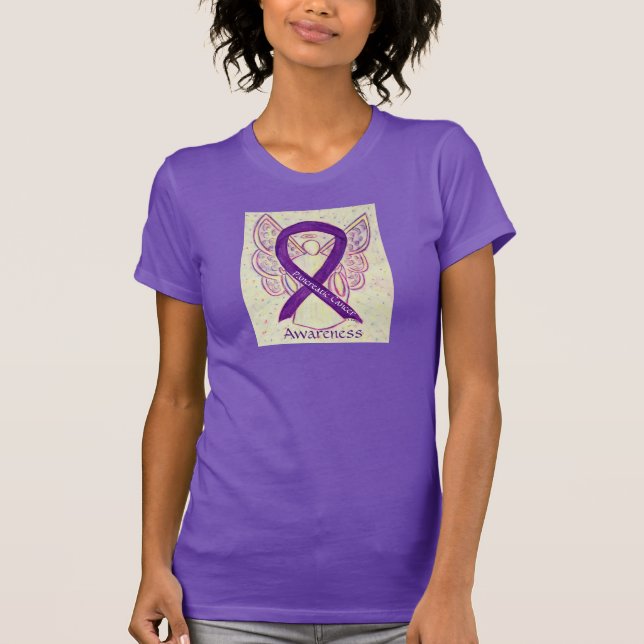 T-shirt Pancréatique Cancer Sensibilisation Ruban Angel Ch (Devant)