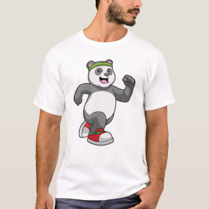 T-shirt Panda à courir avec bandeau