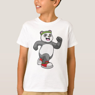T-shirt Panda à courir avec bandeau