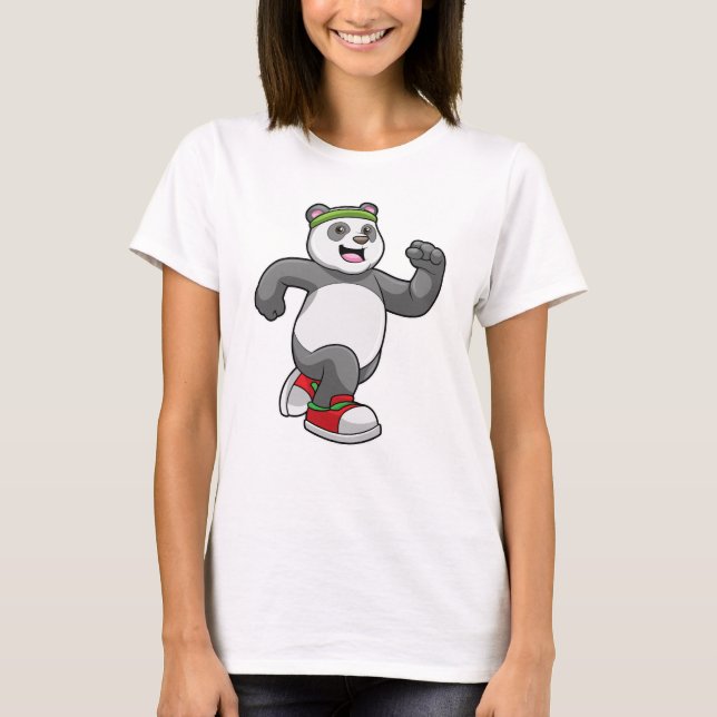 T-shirt Panda à courir avec bandeau (Devant)