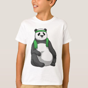 T-shirt Panda à Fitness avec serviette