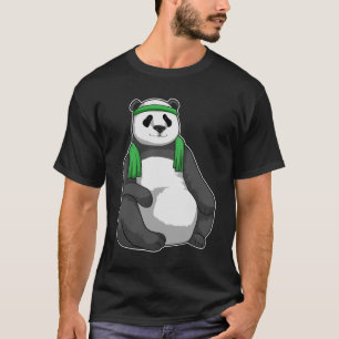 T-shirt Panda à Fitness avec serviette
