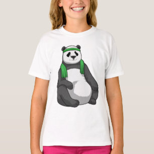 T-shirt Panda à Fitness avec serviette