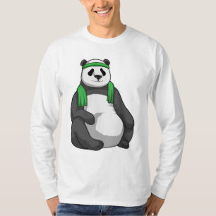 T-shirt Panda à Fitness avec serviette
