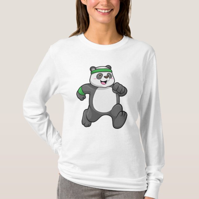 T-shirt Panda à Jogging avec bandeau (Devant)