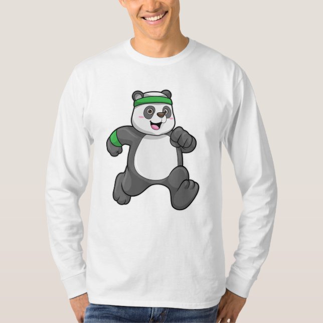 T-shirt Panda à Jogging avec bandeau (Devant)