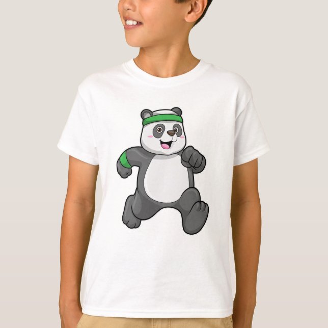 T-shirt Panda à Jogging avec bandeau et bracelet (Devant)