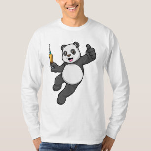 T-shirt Panda à la vaccination avec seringue