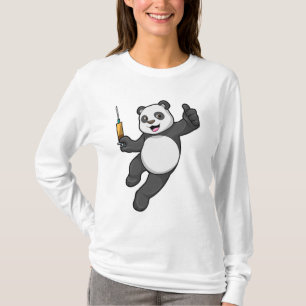 T-shirt Panda à la vaccination avec seringue