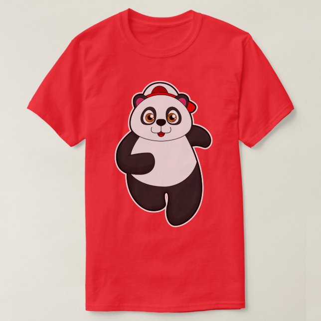 T-shirt Panda à Running avec Casquette (Design devant)