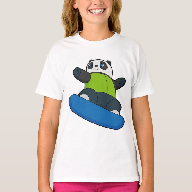 T-shirt Panda a Snowboarder (Devant)