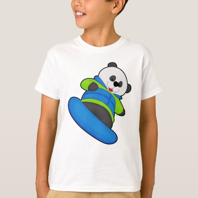T-shirt Panda a Snowboarder (Devant)