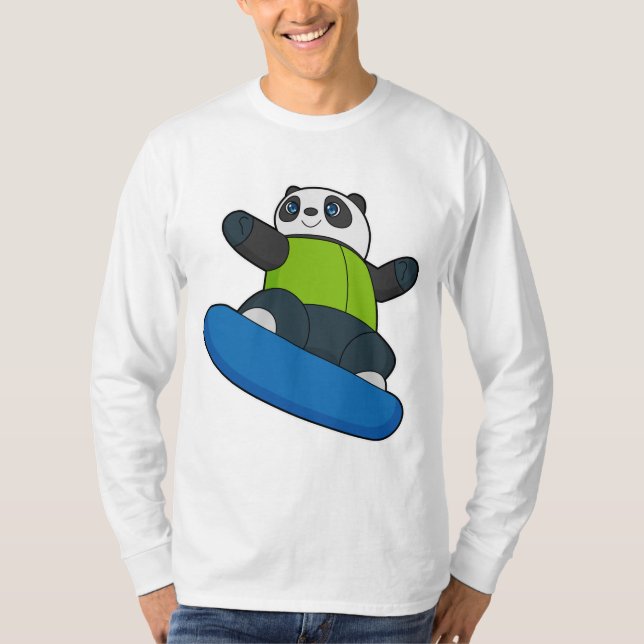 T-shirt Panda a Snowboarder (Devant)