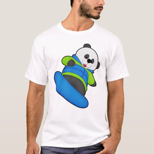 T-shirt Panda a Snowboarder (Devant)