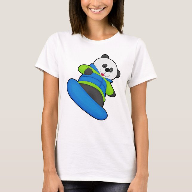 T-shirt Panda a Snowboarder (Devant)
