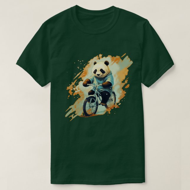 T-shirt Panda à vélo (Design devant)