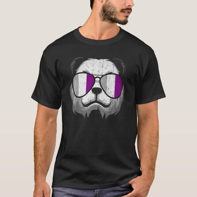 T-shirt Panda Ace Drapeau Lunettes de soleil ASexual Pride (Devant)