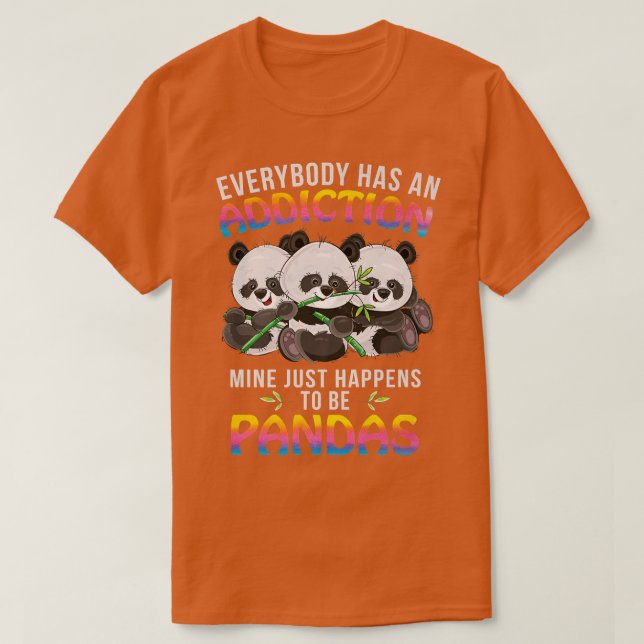 T-shirt Panda Addiction Cute Bears Premium 1565  (Design devant)