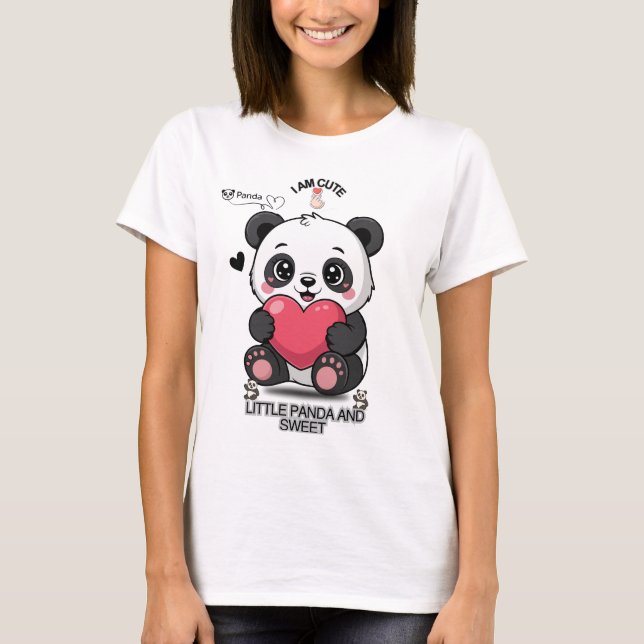 T-shirt PANDA Amusant et Mignon  (Devant)