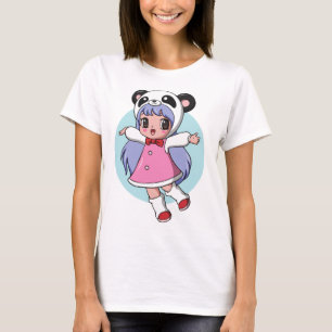 T-shirt Panda Ange : Adorable Fille d'Anime S'Envole en Ha