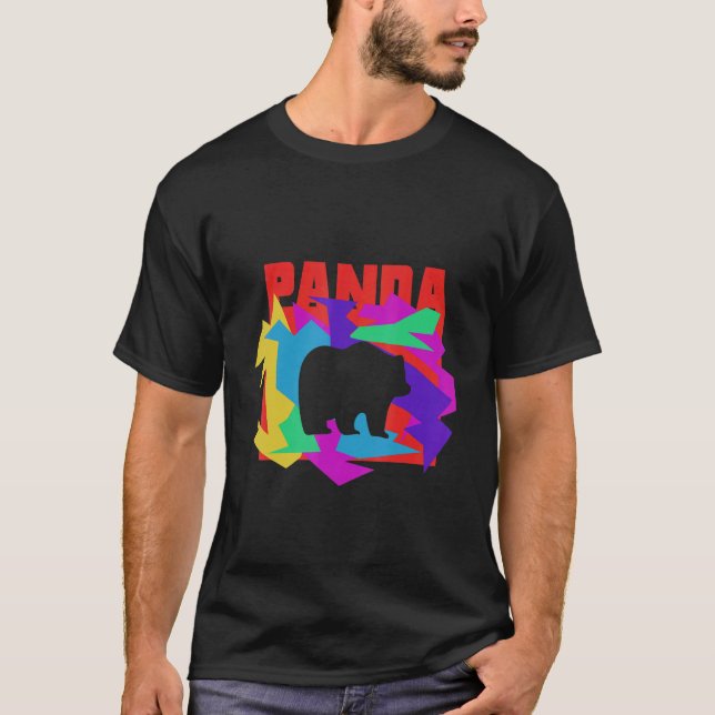 T-shirt Panda Animal Mosaik Puzzle (Devant)